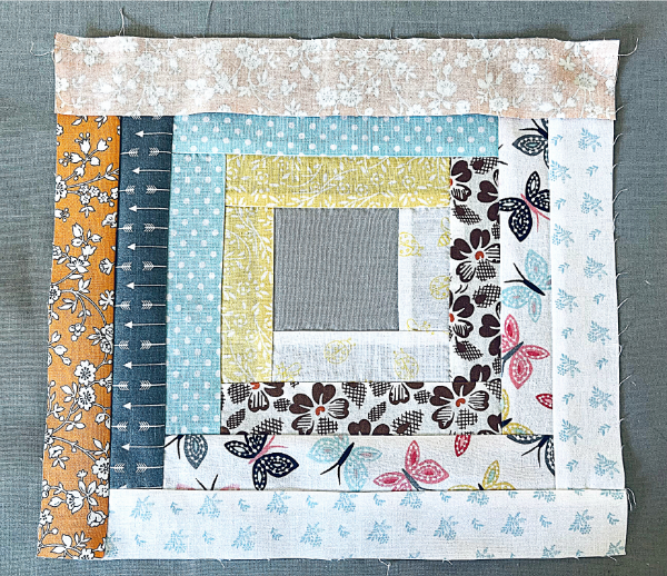 fabric pieces on cutting mat
