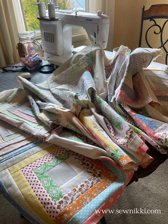 connecting quilt rows together with sashing and cornerstones