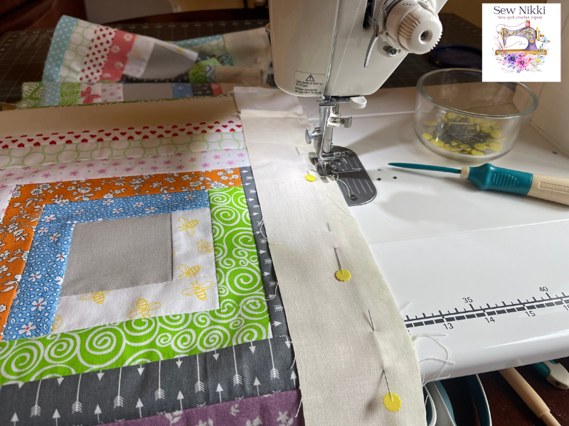 adding sashing to quilt block on sewing machine