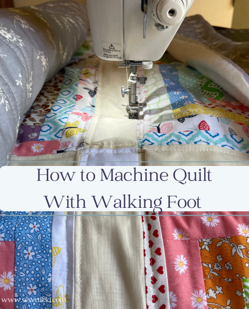 machine quilting on sewing machine with walking foot