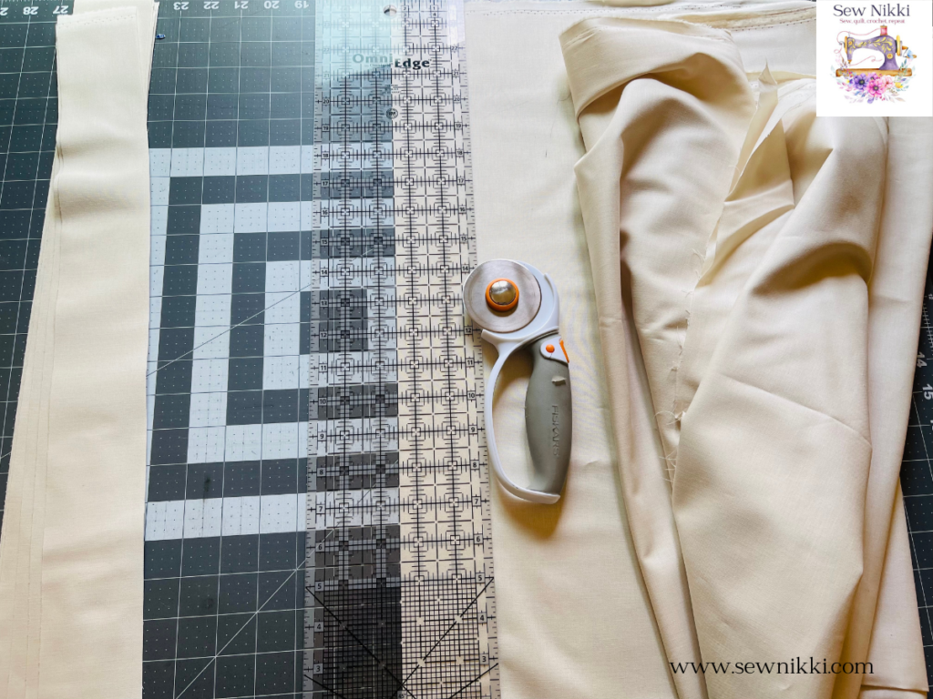 how to cut fabric for quilting with rotary cutter, cutting mat and guilt ruler