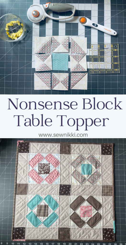 pinterest picture for mini Nonsense table topper pattern review