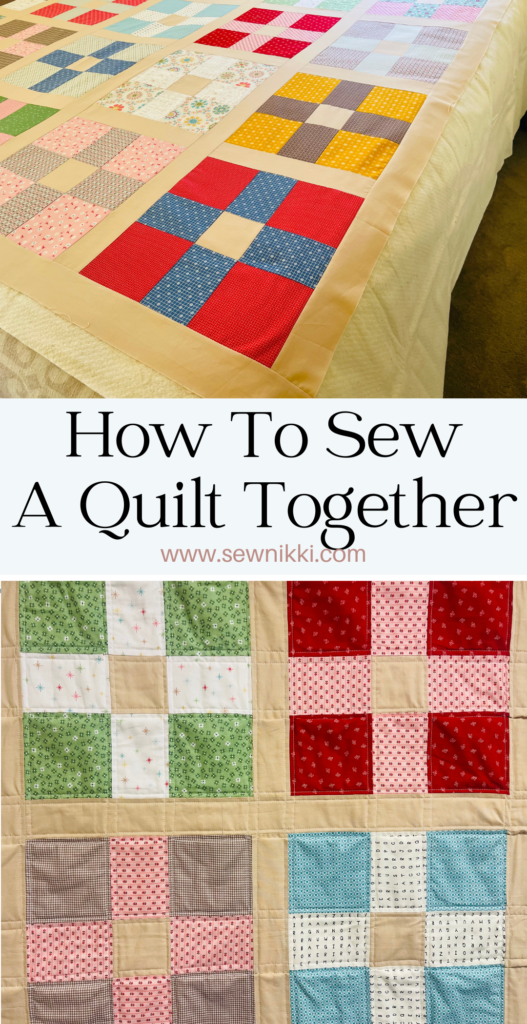 How To Sew A Quilt Together blog photos for Pinterest