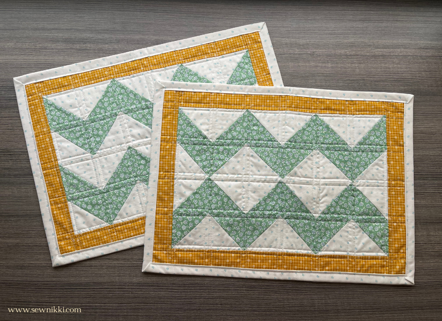 Finished chevron quilt pattern - placemats two ways