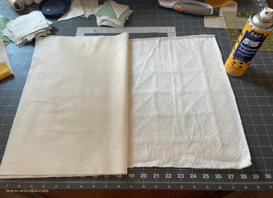 spray basting quilted placemat