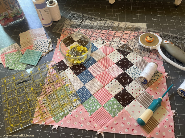sewing materials and tools to start quilting
