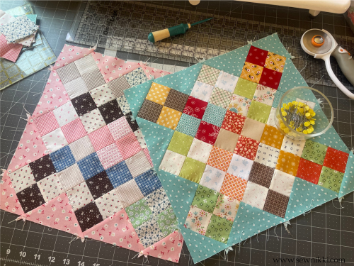 patchwork blocks -scrappy  granny square blocks untrimmed
