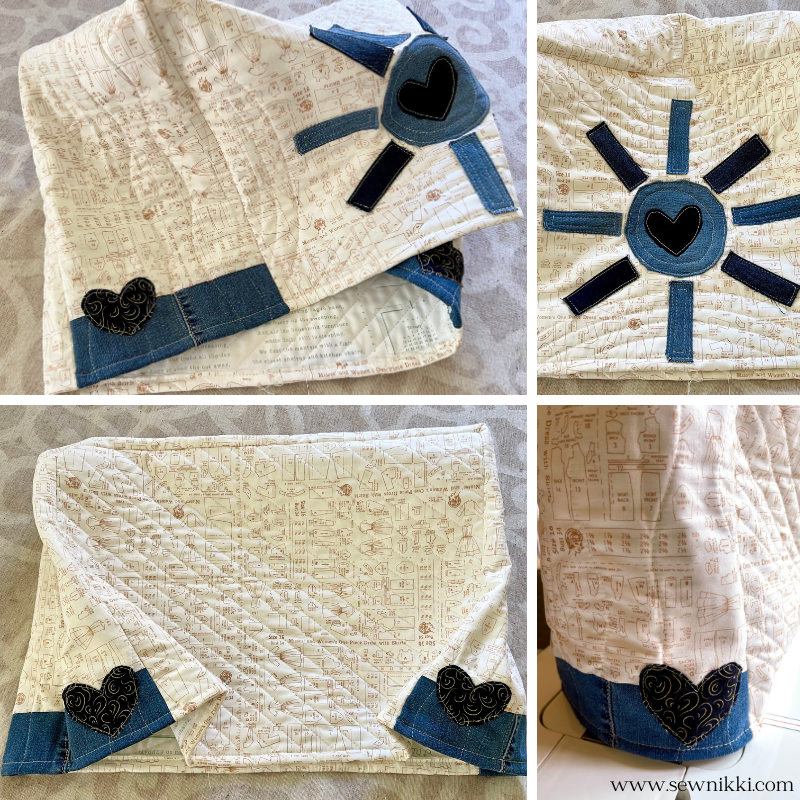 Free Sewing Machine Cover Pattern by Sew Nikki - Images of completed cover.