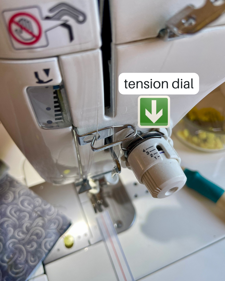 Learn how to sew - adjusting the tension dial on a sewing machine by Sew Nikki.