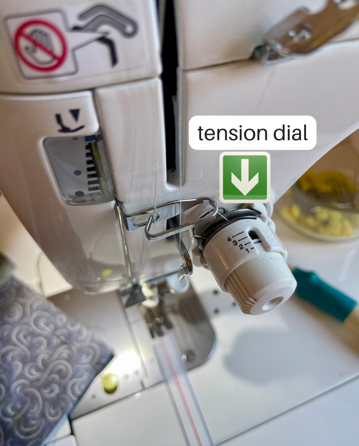 Learn how to sew - adjusting the tension dial on a sewing machine by Sew Nikki.