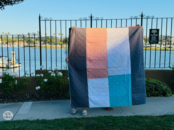 Finished pieced backing on Checkerboard quilt by Sew Nikki.