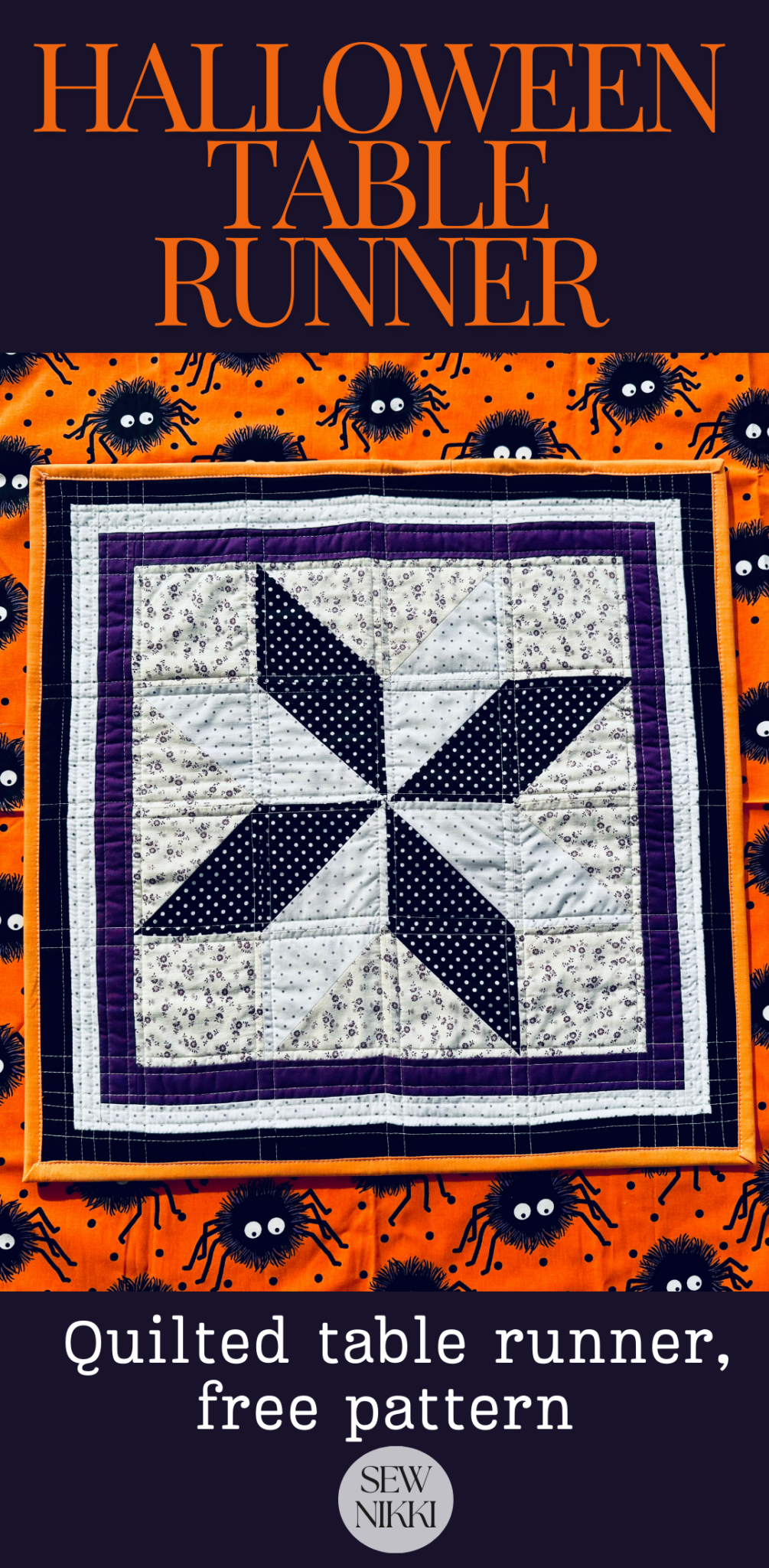 Halloween Quilted Table Runner Pattern - Sew Nikki