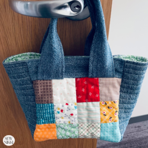 Upcycled denim handbag by Sew Nikki