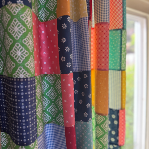 Charm Square Curtains by Sew Nikki - Up close view of curtains.