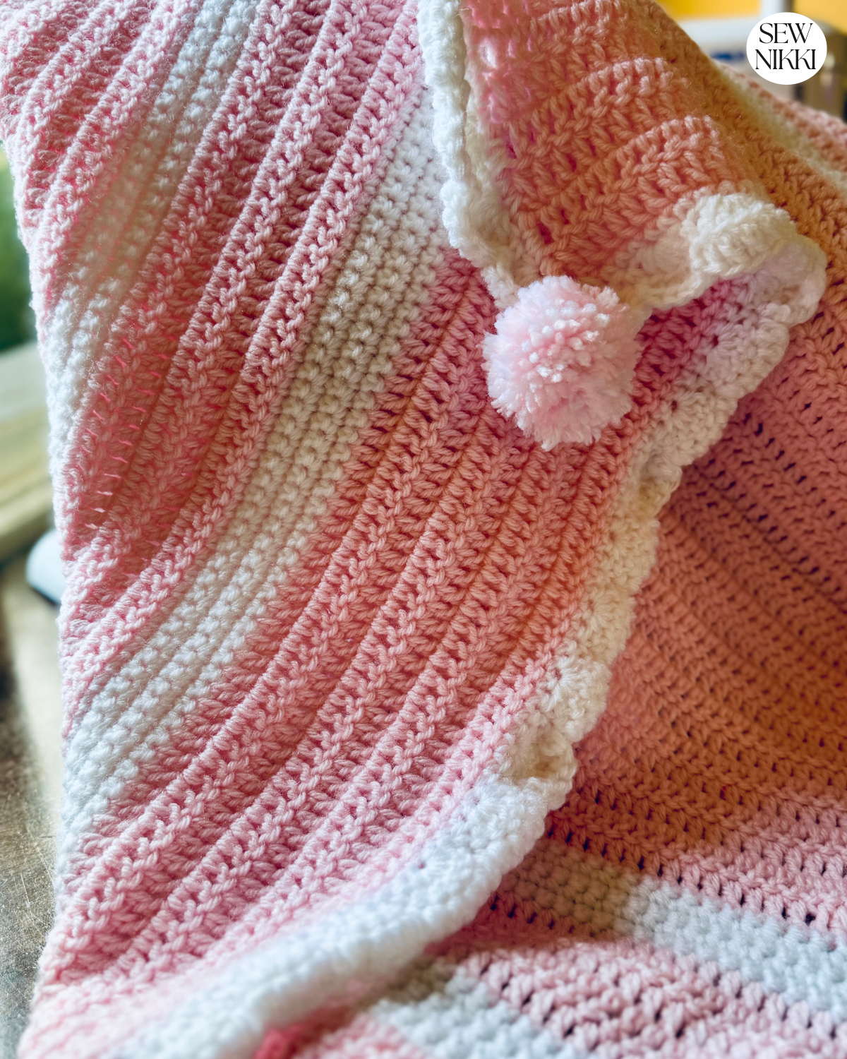 Modern Stripes Baby Blanket Crochet Pattern