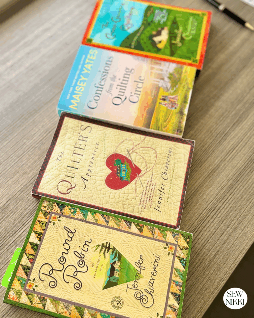Here are four fictional books with quilting that I highly recommend by Sew Nikki