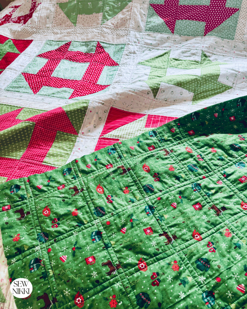 How many yards of fabric for a queen size quilt by Sew Nikki - big blocks quilt ready for binding.