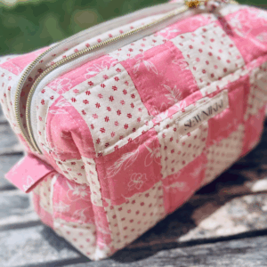 Pink Patchwork Makeup Bag
