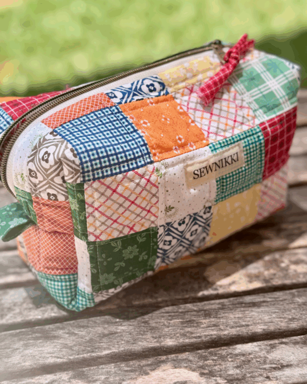 Colorful Patchwork Makeup Bag - Image 2