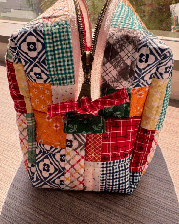 Colorful Patchwork Makeup Bag - Image 5