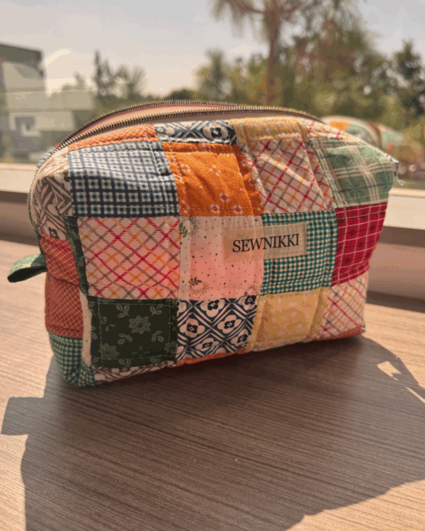 Colorful Patchwork Makeup Bag - Image 4