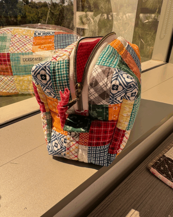 Colorful Patchwork Makeup Bag - Image 3