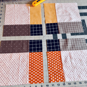 Making a disappearing nine patch block by Sew Nikki