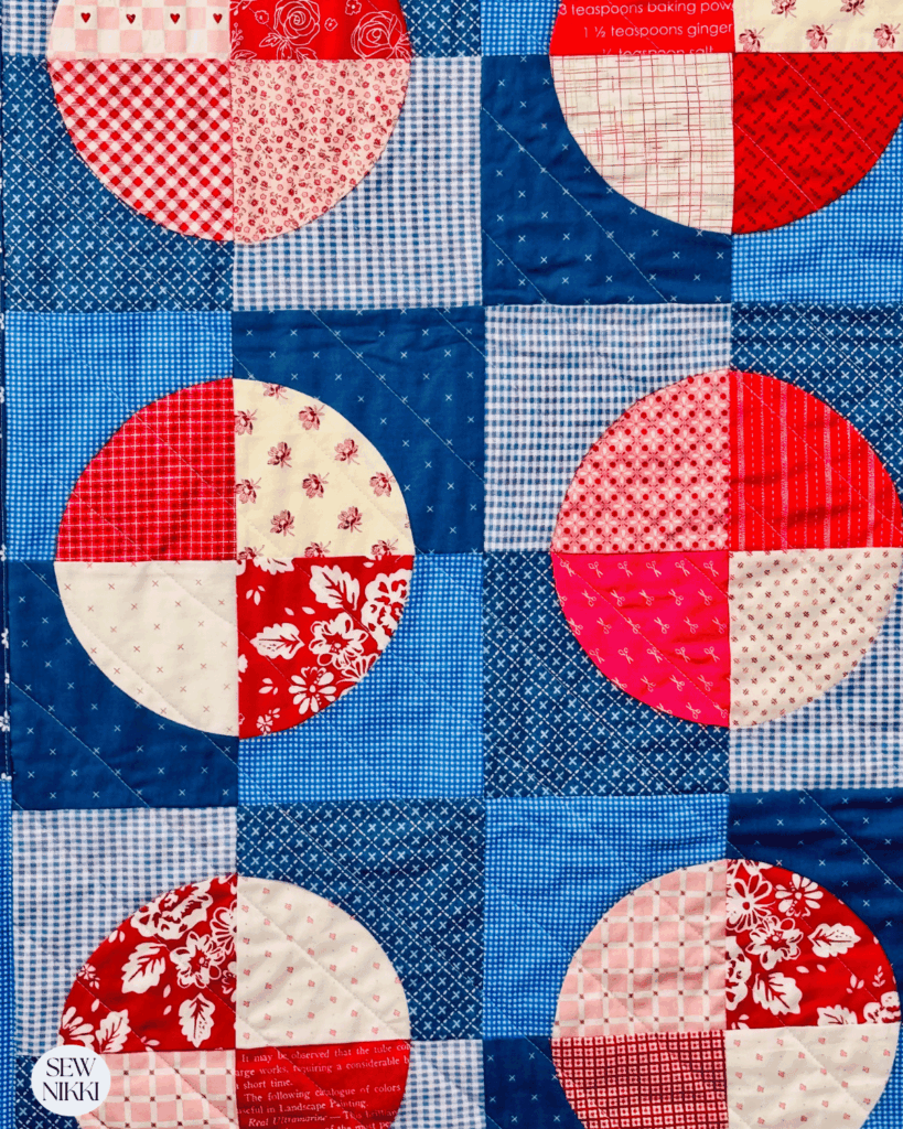 This is a great photo to show you how the two blocks should match corners from row to row by Sew Nikki