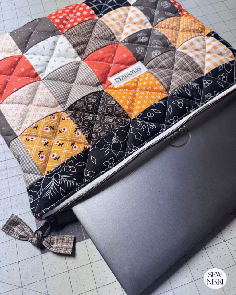 Patchwork Zippered Laptop Sleeve Sewing Pattern - Sew Nikki