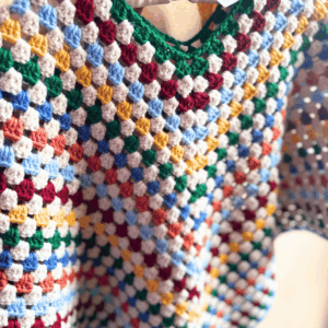 Love my new granny poncho in beautiful retro colors by Sew Nikki