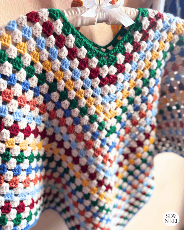 Love my new granny poncho in beautiful retro colors by Sew Nikki