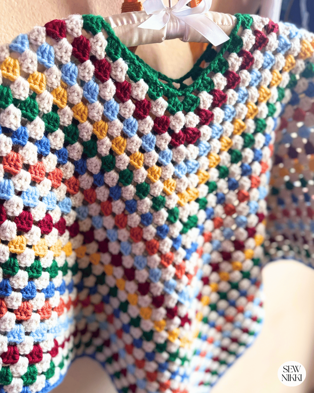 Love my new granny poncho in beautiful retro colors by Sew Nikki