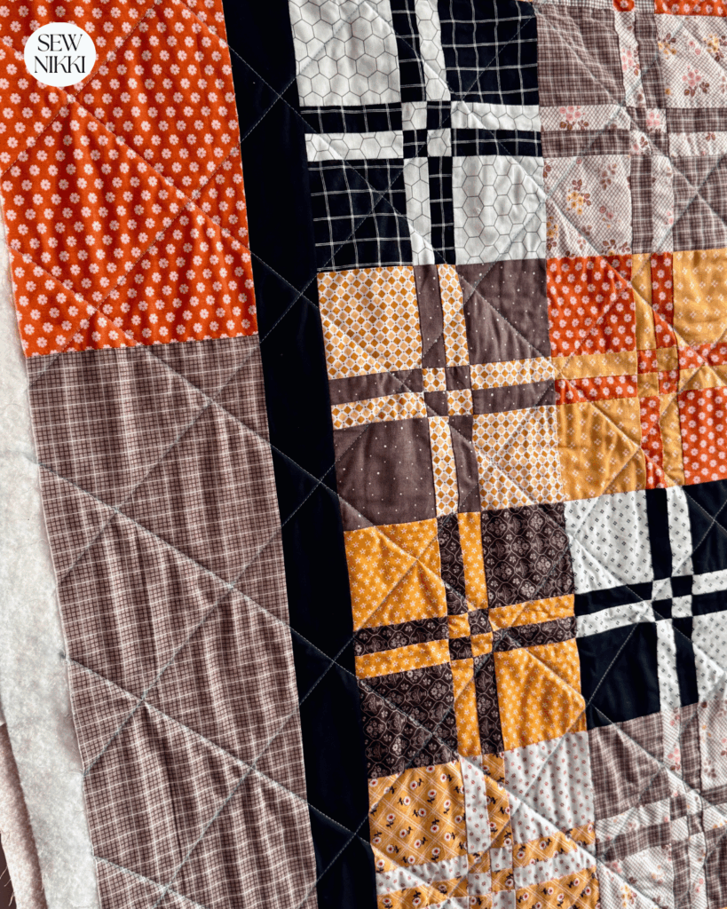 Make this cross hatch edge to edge quilt design on your home sewing machine by Sew Nikki