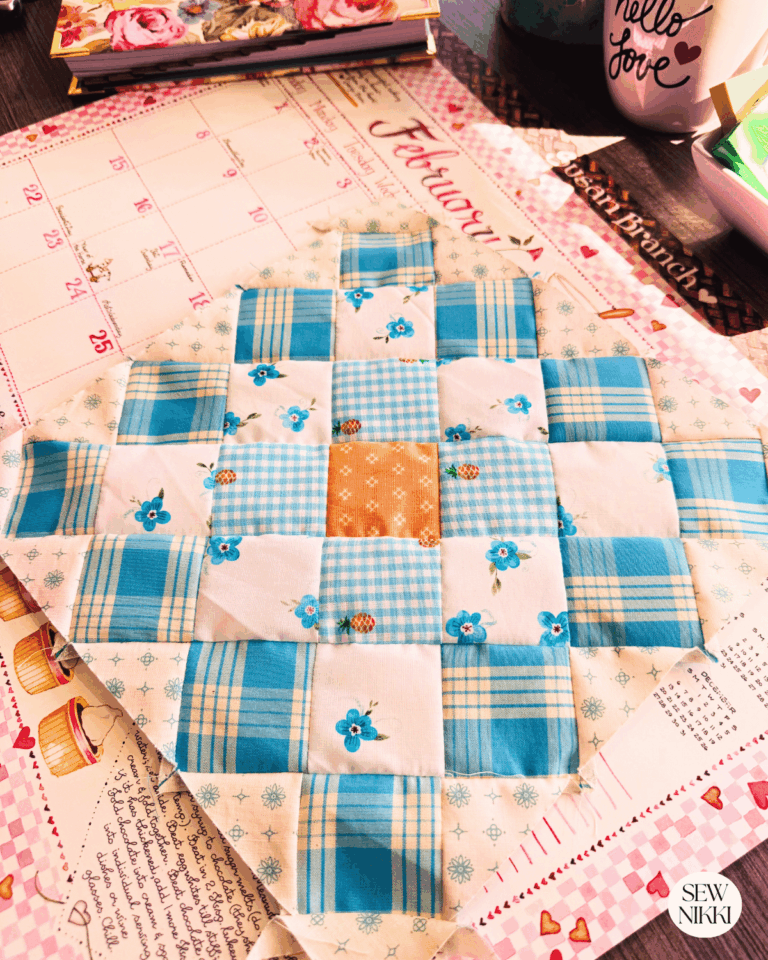This granny square quilt block is so adorable, you can make so many quilt or sewing projects with it by Sew Nikki