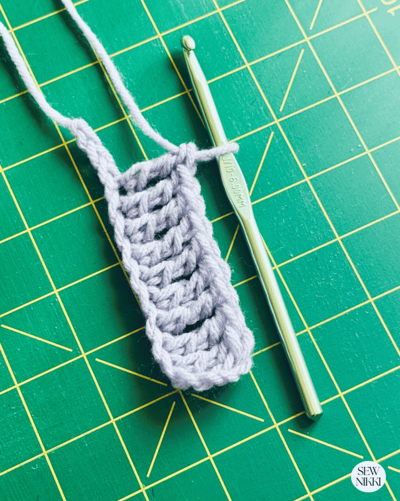 Another fast crochet stitch is the treble crochet stitch by Sew Nikki