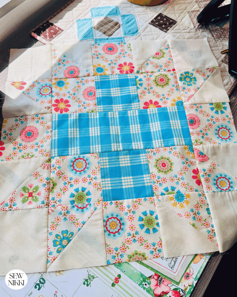 Doesn't this larger quilt block look more modern by Sew Nikki