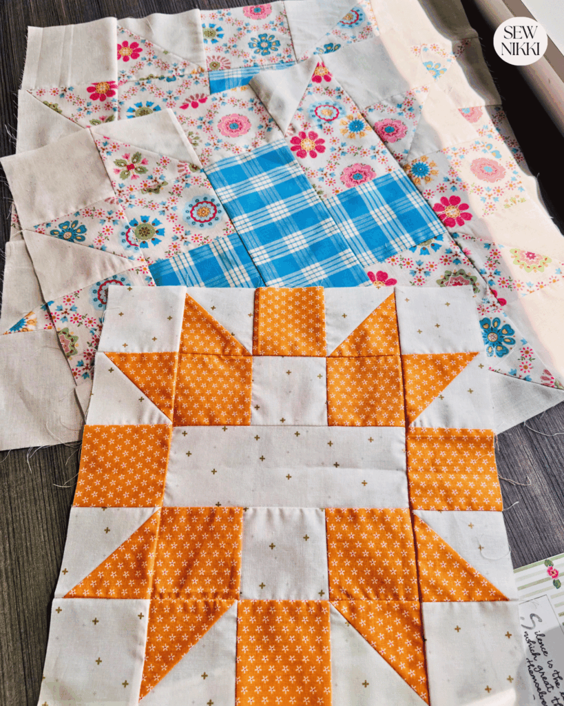 How to resize a quilt block and make it bigger by Sew Nikki - same block but in three different sizes.