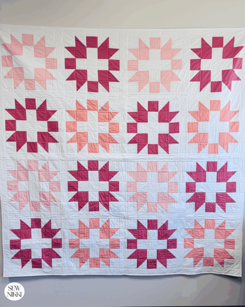 Finished Modern Sisters Choice Quilt by Sew Nikki - free quilt pattern.