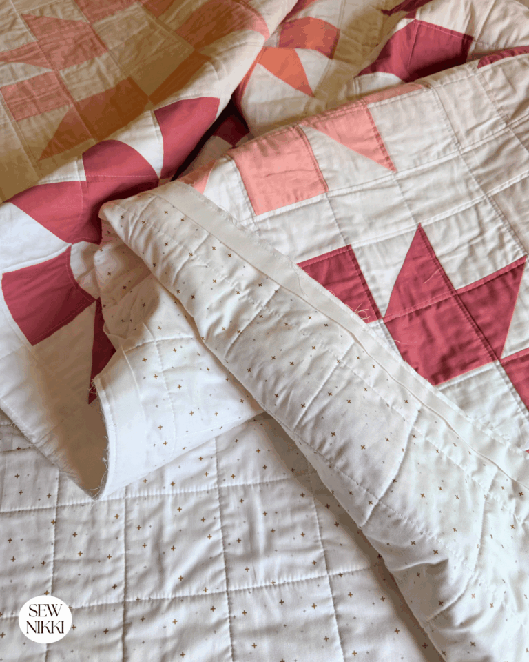 How to finish a quilt by Sew Nikki - finishing the Sisters Choice quilt.