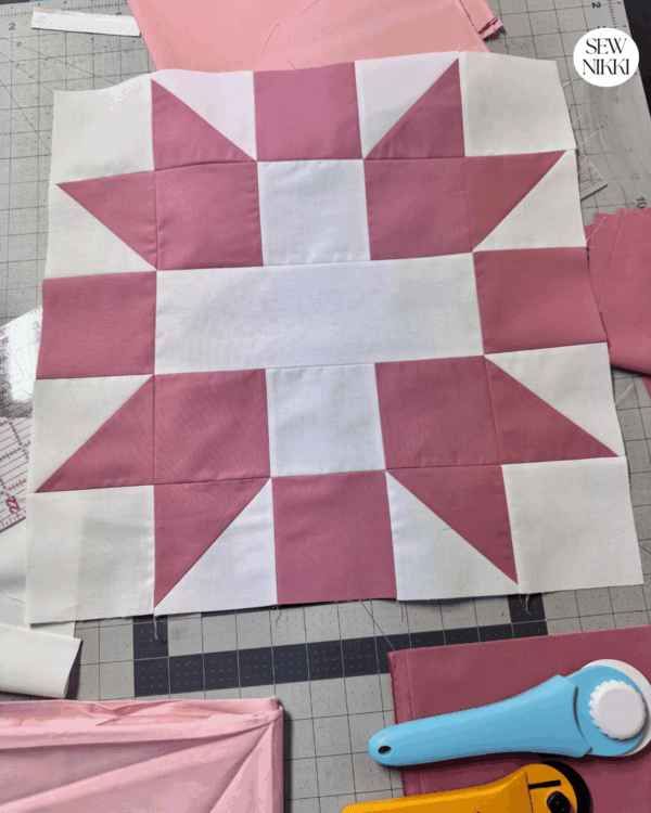 Solid fabrics work best when you press the seams open and can take longer to assemble into quilt blocks by Sew Nikki