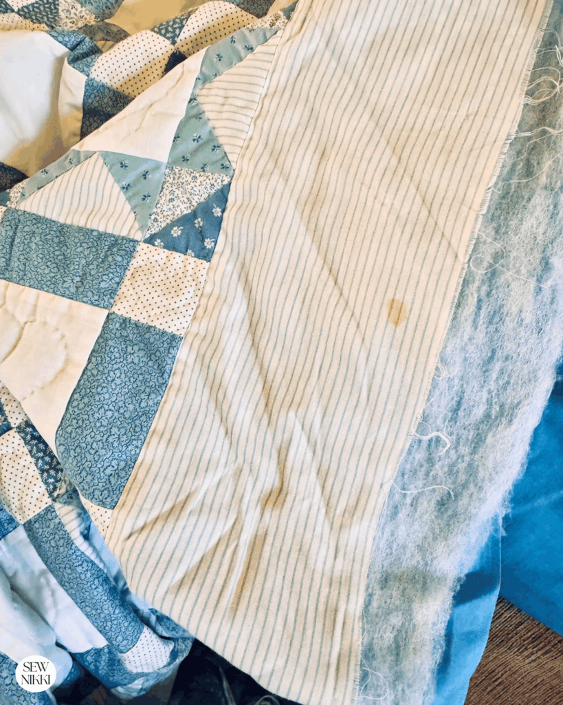 More photos of the unfinished quilt while I was inspecting it by Sew Nikki