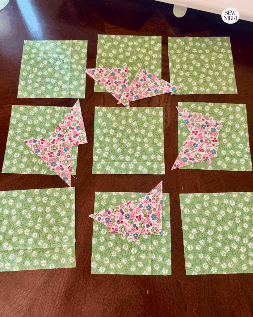 8 Point Star Block layout before you sew anything by Sew Nikki
