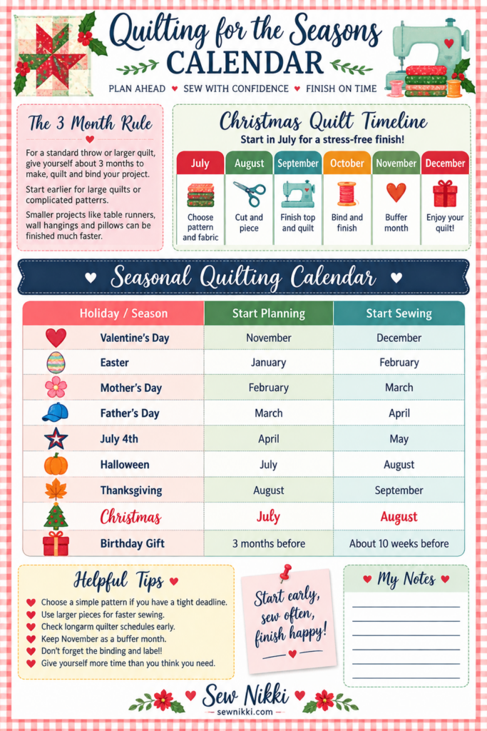 quilting calendar