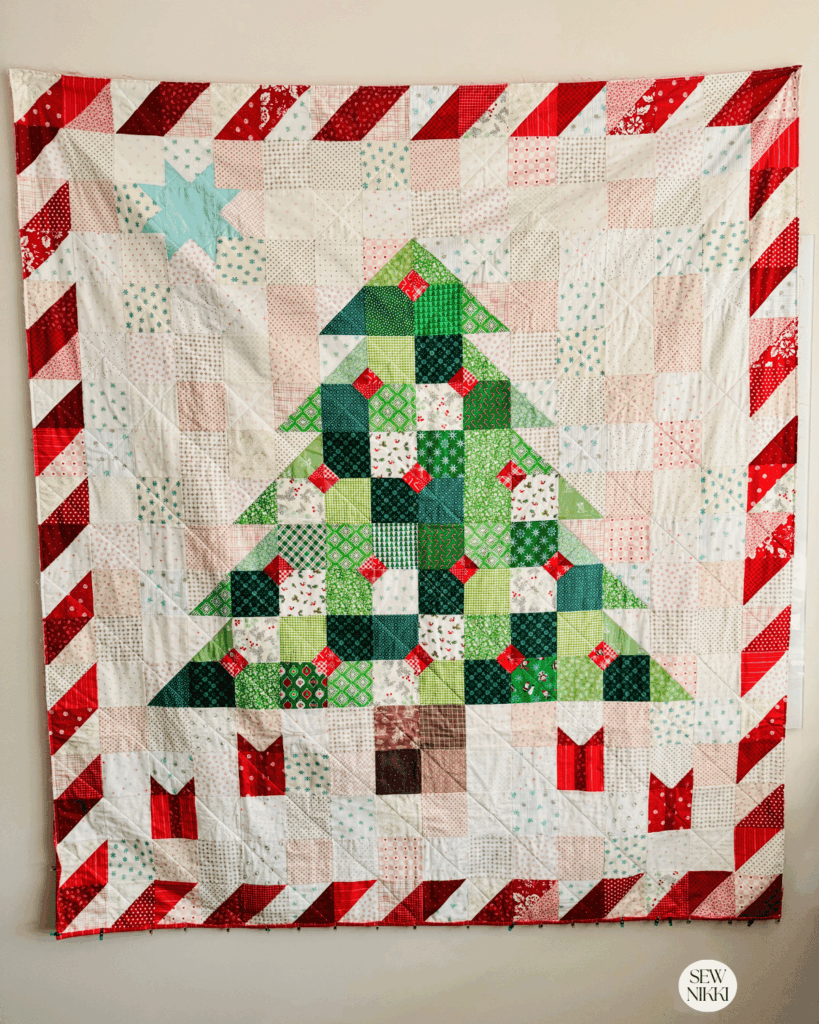 When to start a Christmas quilt by Sew Nikki - this quilt just needs binding.