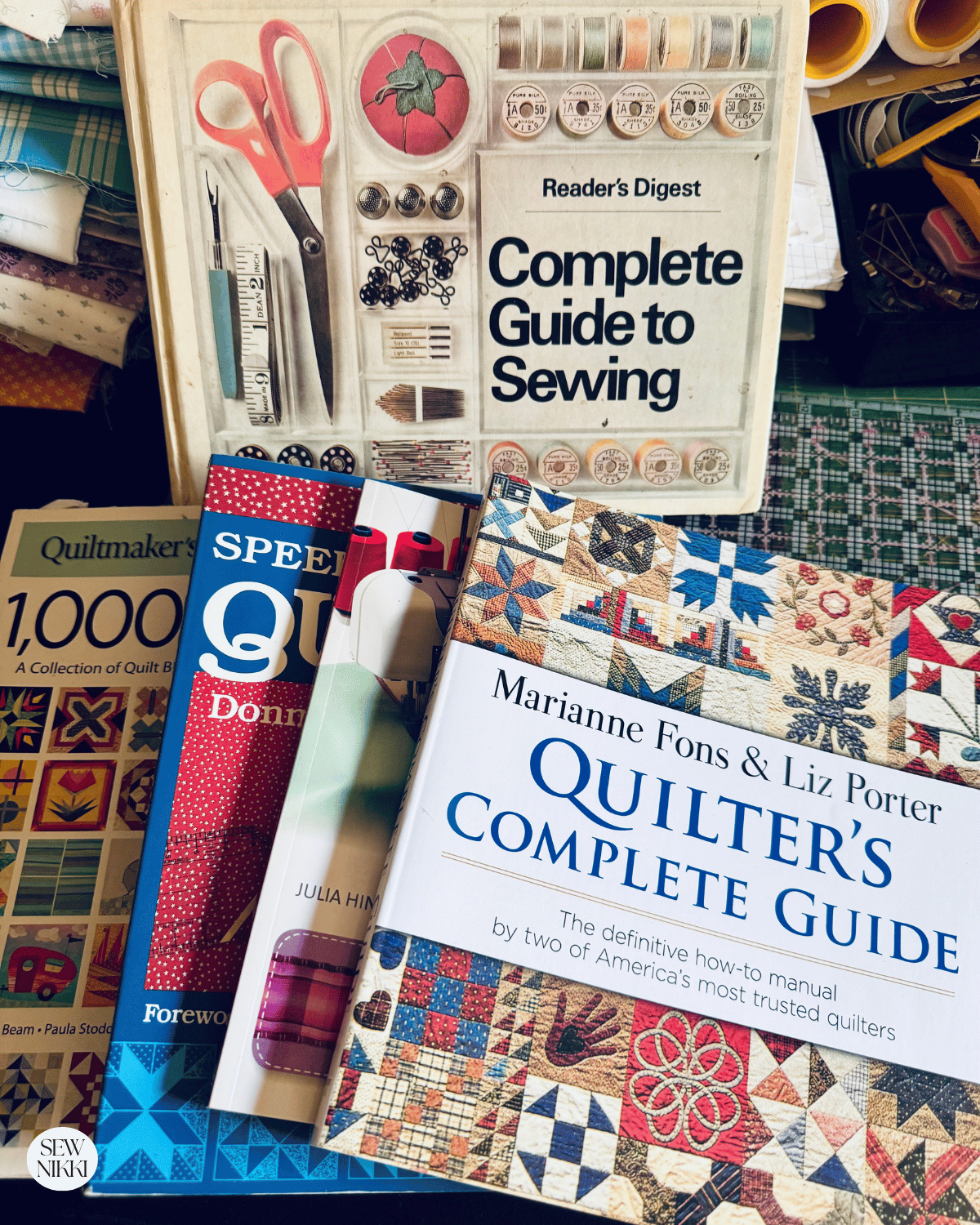 Best Quilt Books for Beginners by Sew Nikki - Here's a few of my books for quilting, serger and sewing.