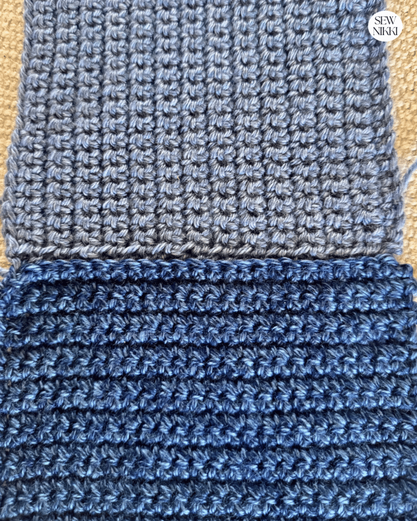 Pull the yarn ends fast and hard to get this beautiful invisible join by Sew Nikki